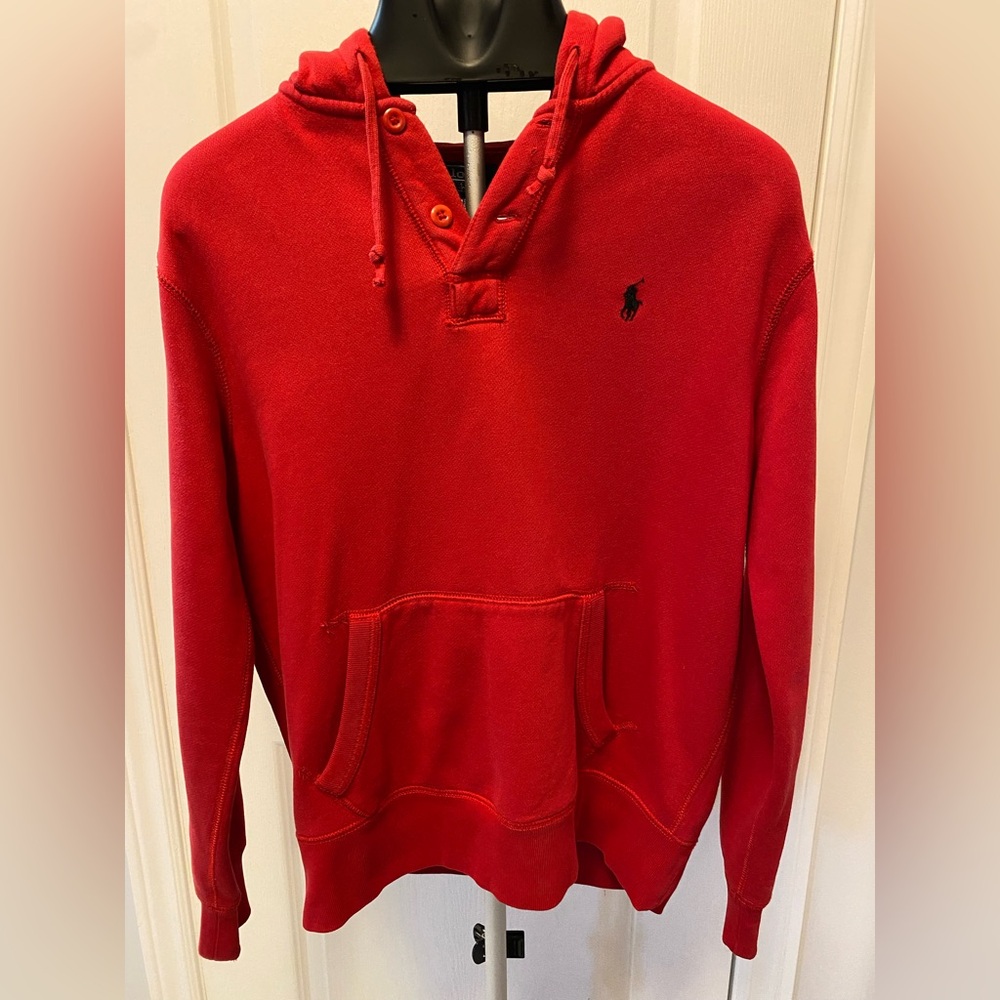 Vintage Polo Ralph Lauren Hoodie – Men’s M – Red – 90s New York Streetwear